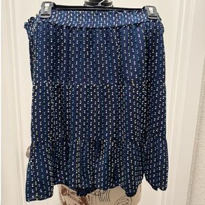 NWT Loft Mini Skirt Navy with Pattern XL